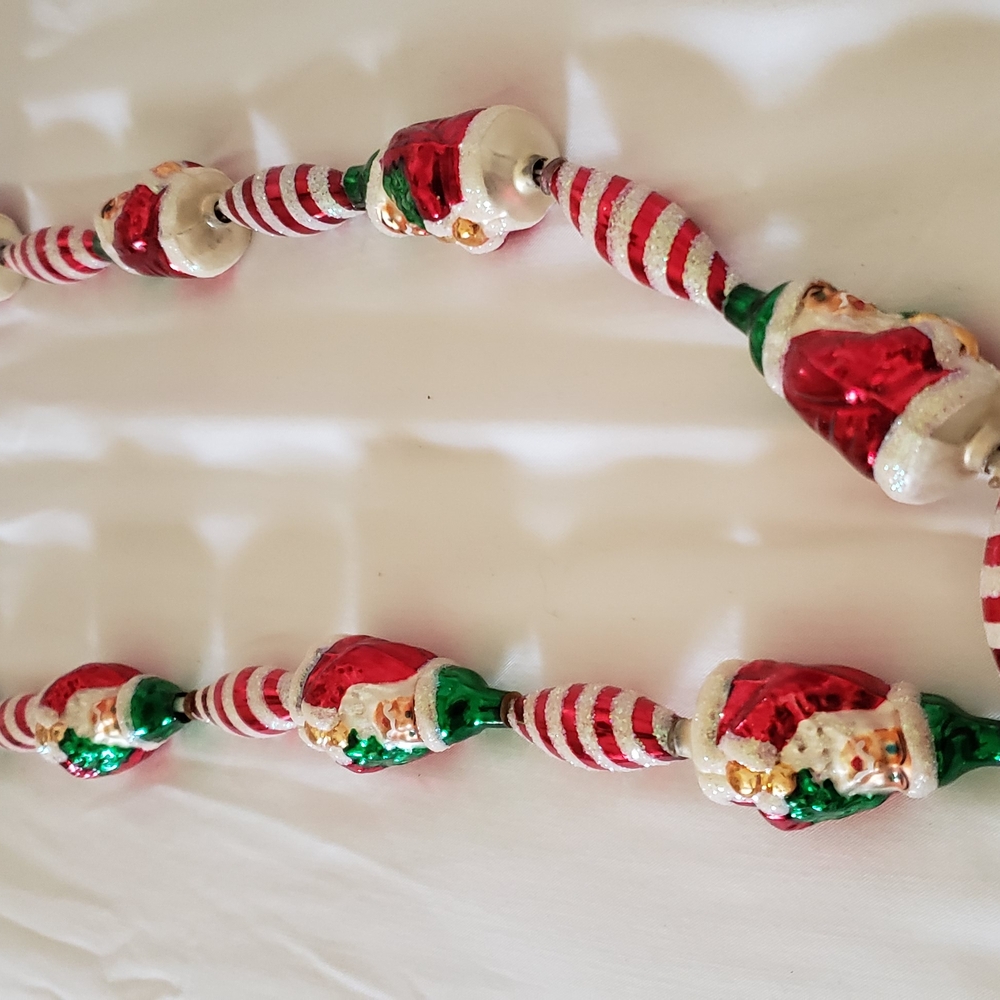 Christopher Radko Red and Green Santa Garland